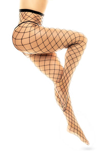 Mapale Fence Net Pantyhose Tights Black One Size-Rebel Romance