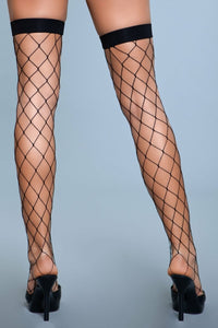 BeWicked Caught In My Trap Thigh Highs Black