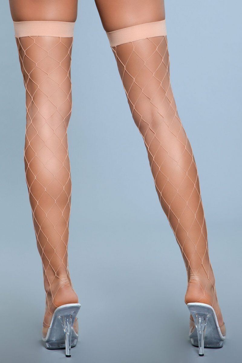 BeWicked Caught In My Trap Thigh Highs Beige