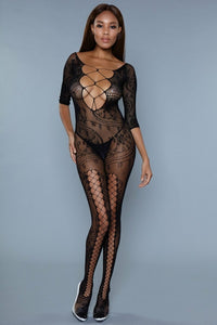 BeWicked Fire & Desire Bodystocking Black