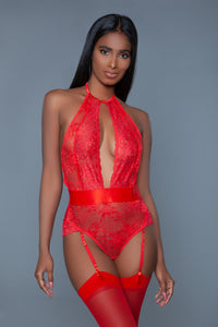 BeWicked Ophelia Bodysuit Red Lace