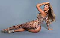 BeWicked Fiercely Wild Bodystocking One Leg Leopard