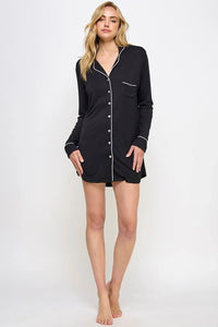 BeWicked Cozy Mahina Sleep Shirt Black