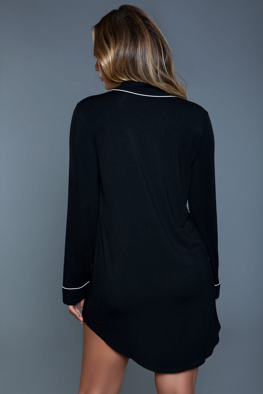 BeWicked Cozy Mahina Sleep Shirt Black