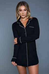 BeWicked Cozy Mahina Sleep Shirt Black