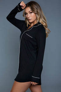 BeWicked Cozy Mahina Sleep Shirt Black