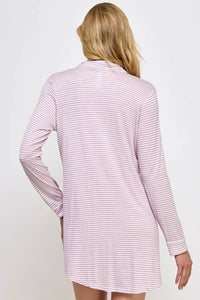 BeWicked Cozy Mahina Sleep Shirt Pink Stripes