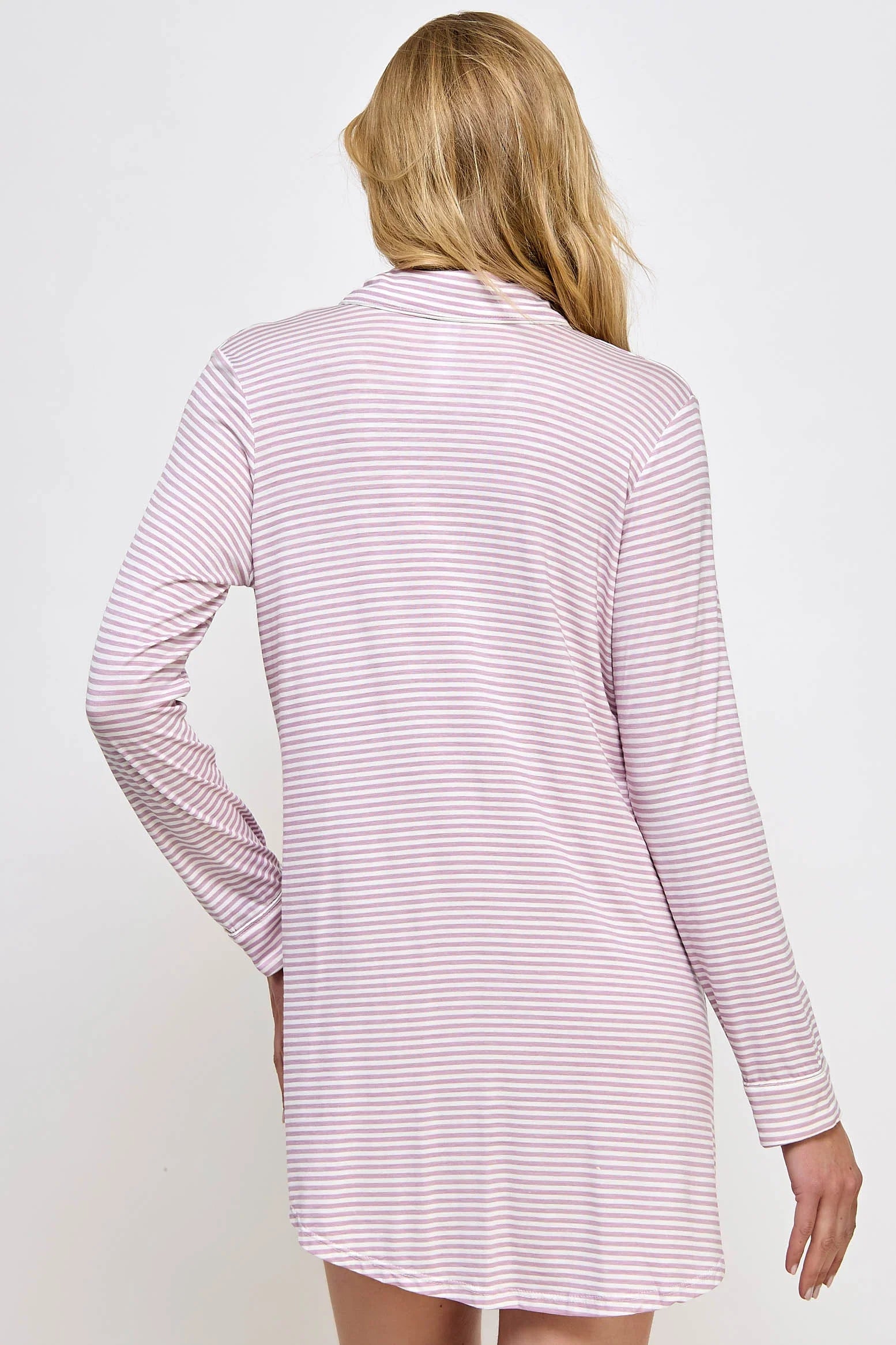 BeWicked Cozy Mahina Sleep Shirt Pink Stripes