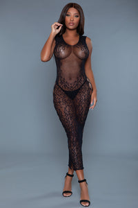 BeWicked Fallen For You Dress Bodystocking Black