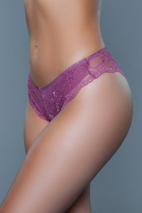 BeWicked Hadlee Low Rise Lace Tanga 3 Pack Panties Beige, Brown, Burgundy