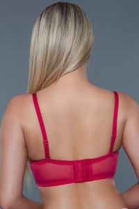 BeWicked V Neck Lace Bralette Fuchsia Pink