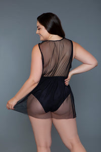 BeWicked Amira Sheer Mesh Babydoll Black