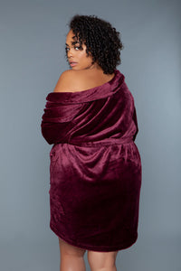 BeWicked Kaylee Plush Robe Burgundy