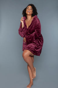 BeWicked Kaylee Plush Robe Burgundy