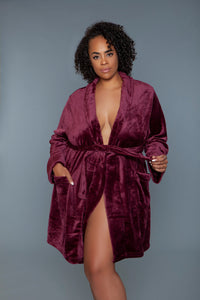 BeWicked Kaylee Plush Robe Burgundy