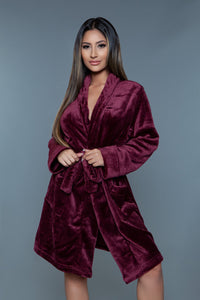 BeWicked Kaylee Plush Robe Burgundy