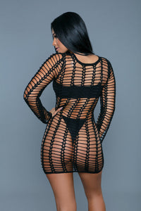 BeWicked Carson Long Sleeves Crochet Cover Up Dress Swimwear