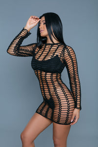 BeWicked Carson Long Sleeves Crochet Cover Up Dress Swimwear