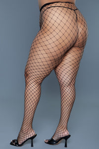 BeWicked Can't Back Down Pantyhose Black