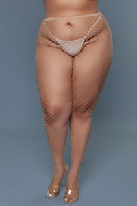 BeWicked Can't Back Down Pantyhose Beige