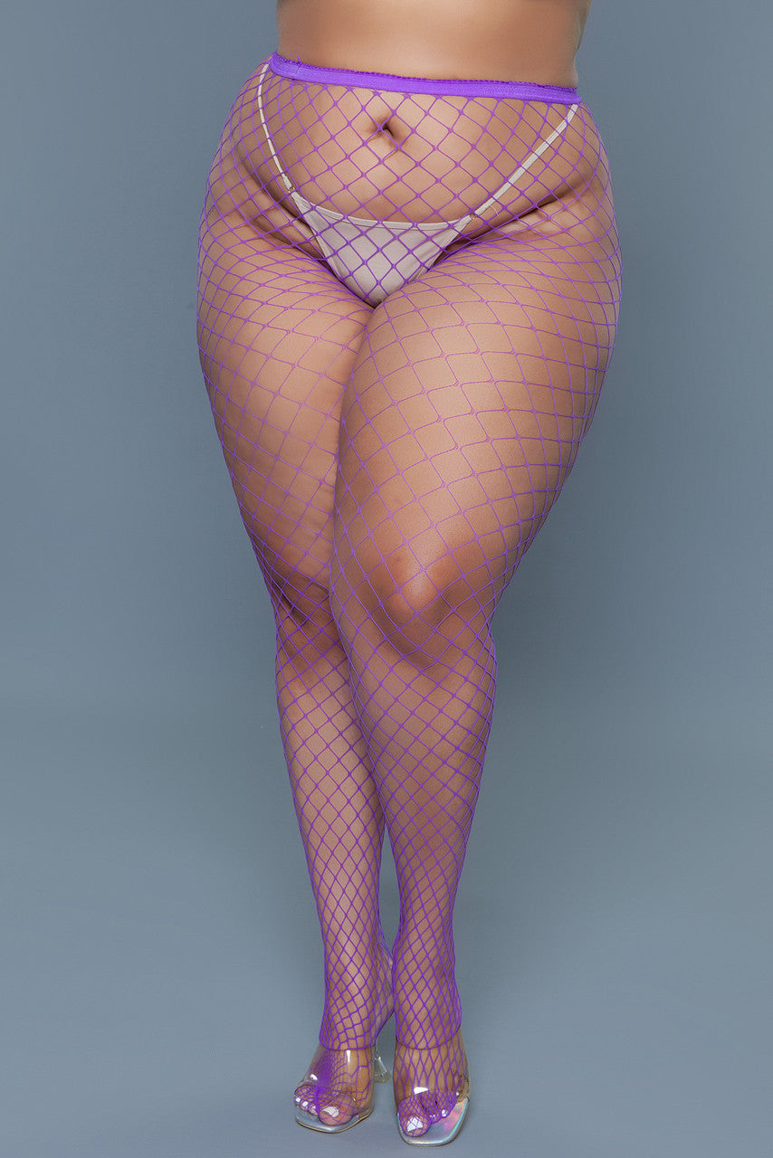 BeWicked Can't Back Down Pantyhose Purple