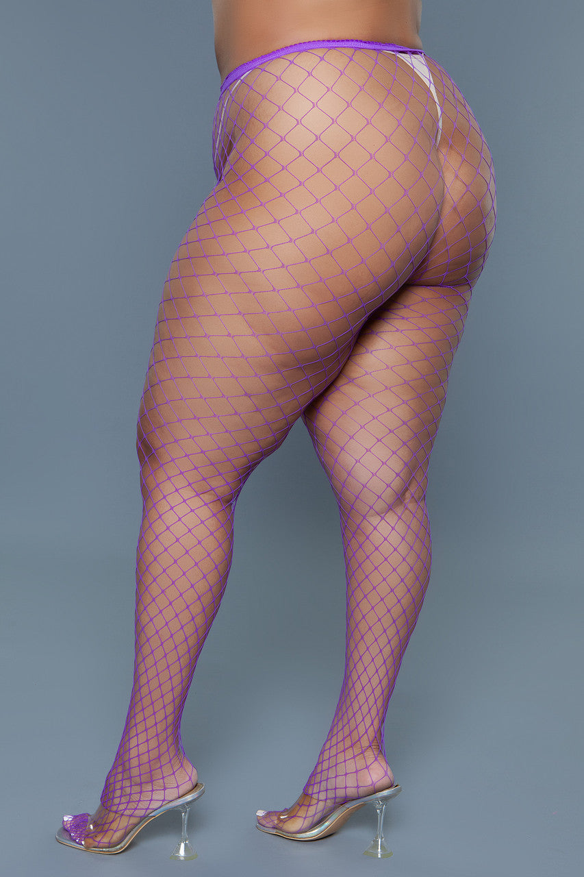 BeWicked Can't Back Down Pantyhose Purple