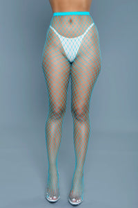 BeWicked Can't Back Down Pantyhose Turquoise Blue