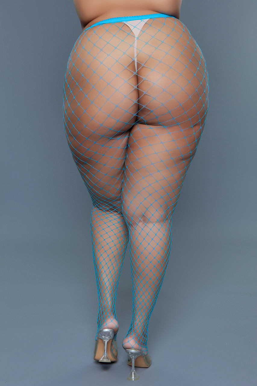BeWicked Can't Back Down Pantyhose Turquoise Blue