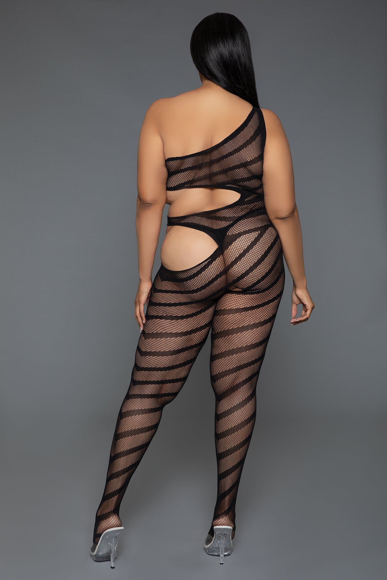 BeWicked Crazy For You Bodystocking Black Stripes