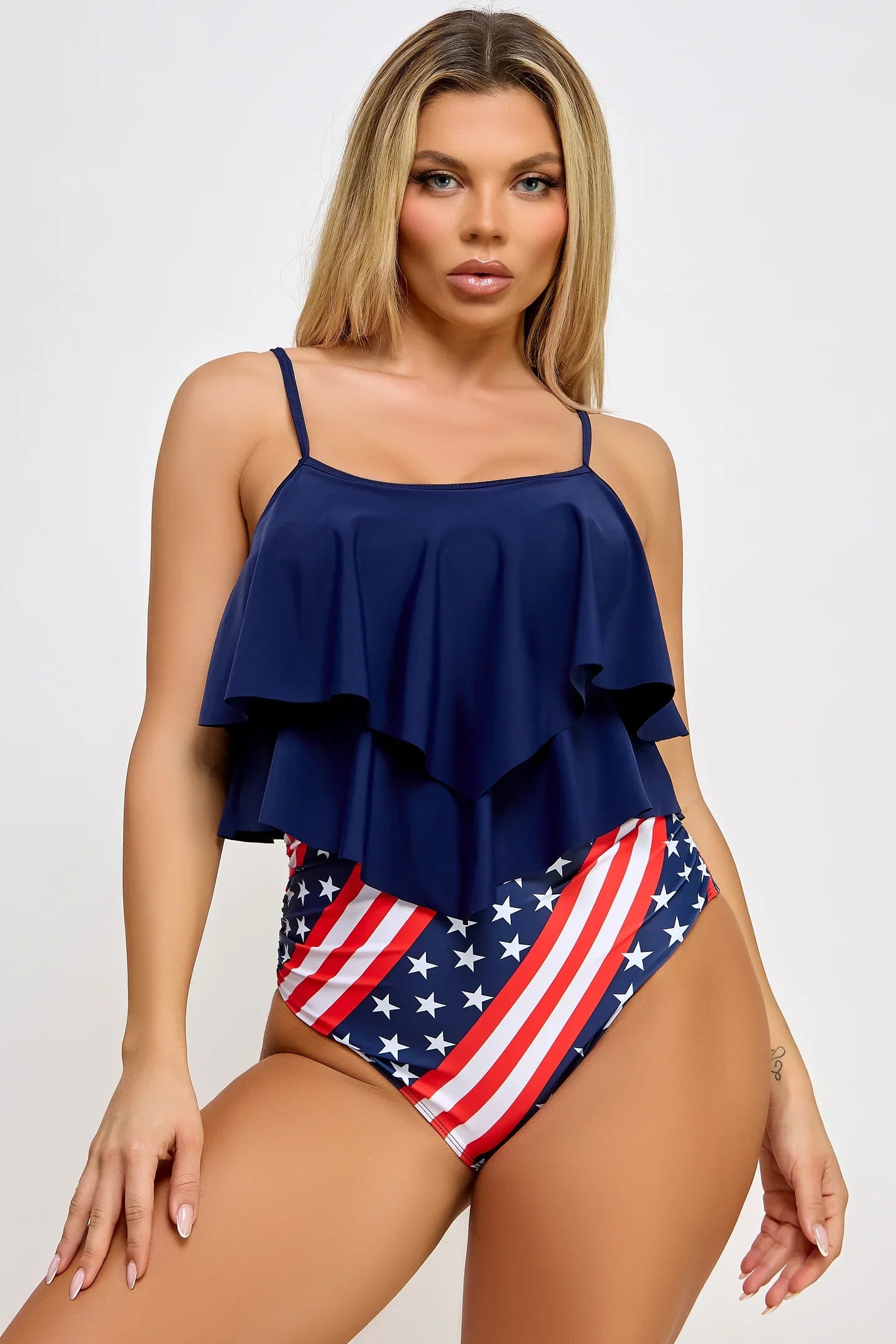 Margaret Tankini Set American Flag USA Patriotic