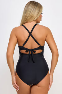 BeWicked Swimwear Marilyn One Piece Swimsuit Tummy Control Black