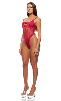Forplay Lingerie Layers To This Mesh and Knit Teddy Pink