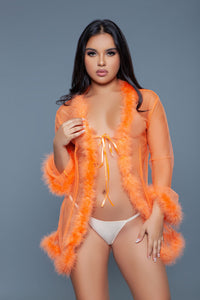 Burlesque BeWicked Bou Robe Neon Orange