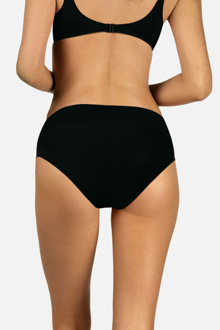 Luxury Swimwear F110 High Waisted Bikini Bottom Black
