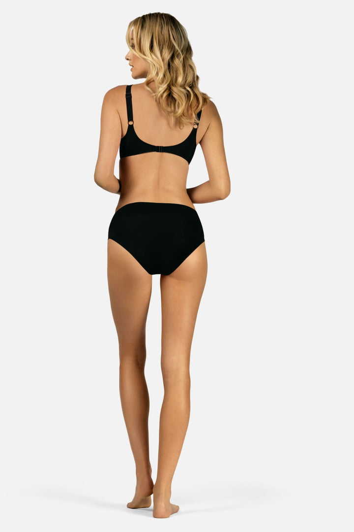 Luxury Swimwear F110 High Waisted Bikini Bottom Black
