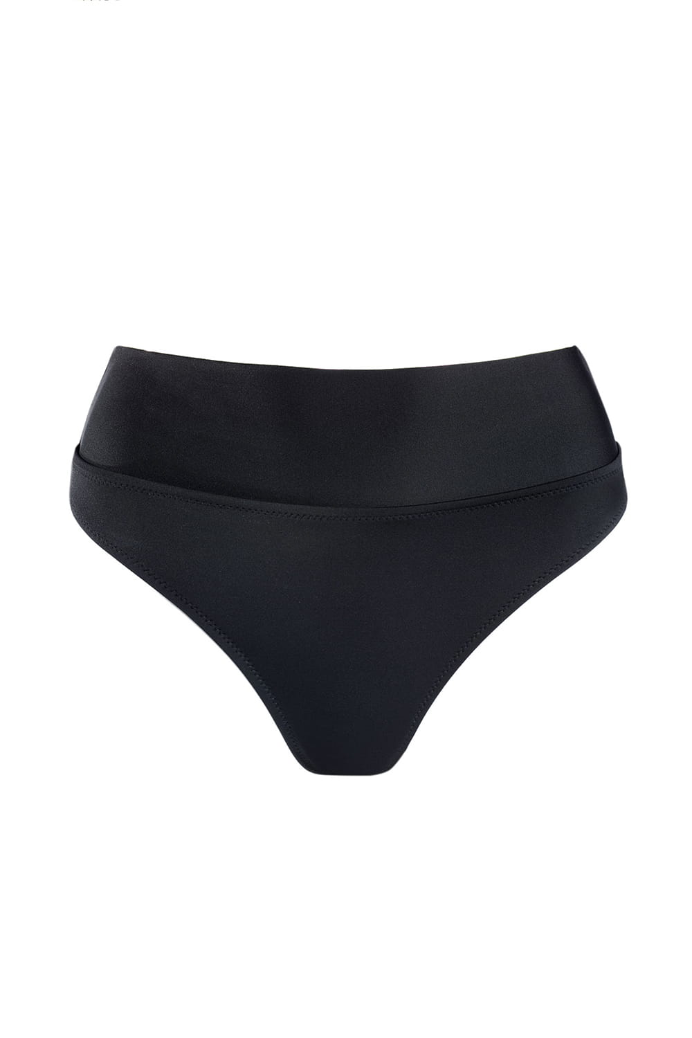 Luxury Swimwear F114 High Waisted Bikini Bottom Black