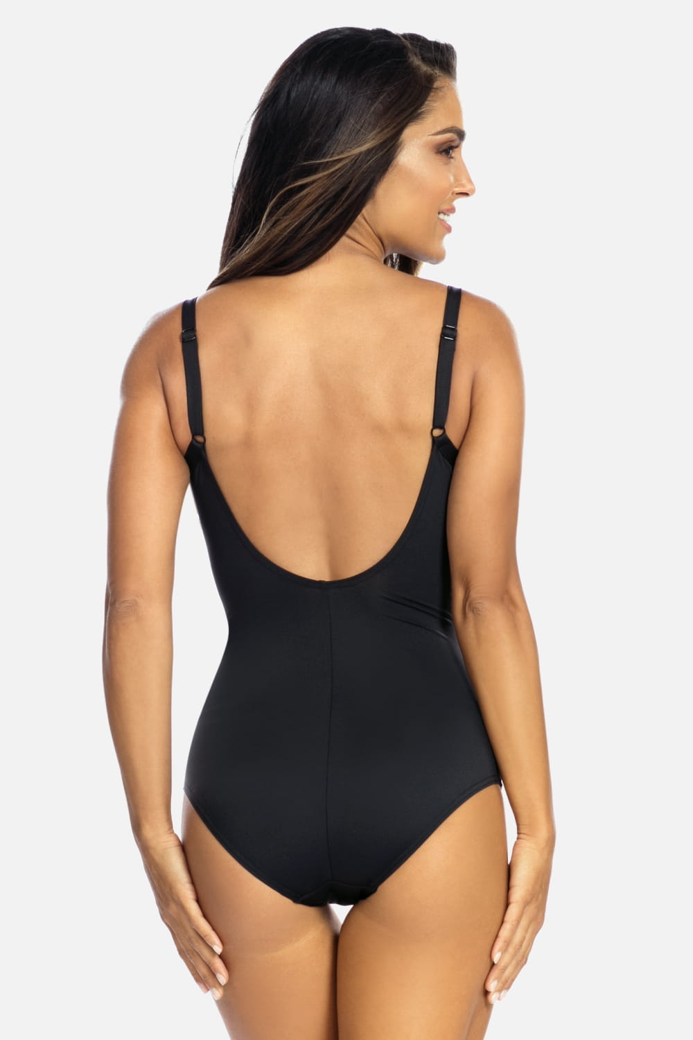 Luxury Swimwear F30 Slimming One Piece Swimsuit Black/Silver