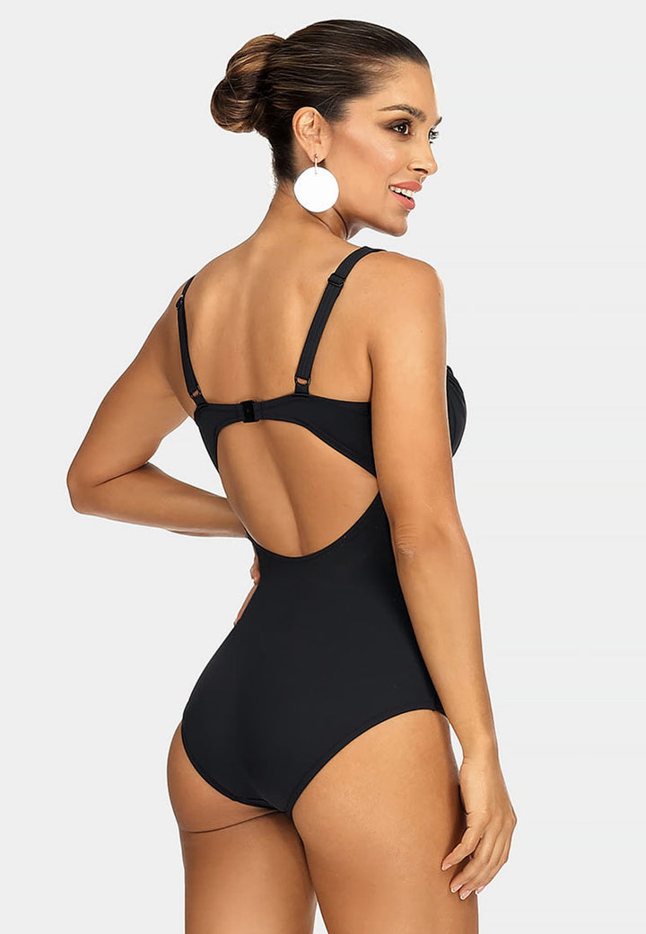 Luxury Swimwear F32 Underwire One Piece Bikini Body Black