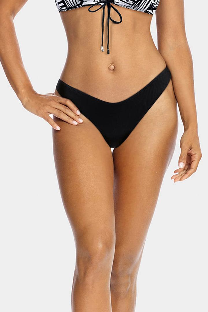 Luxury Swimwear F50B Brazilian Bikini Bottom Black