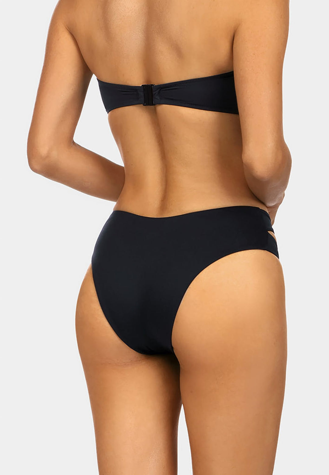 Luxury Swimwear FD217 Cutout Bikini Bottom Black