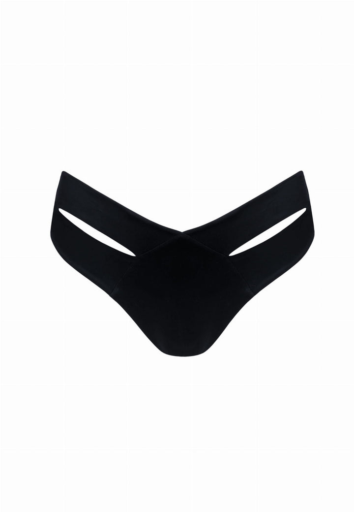 Luxury Swimwear FD217 Cutout Bikini Bottom Black