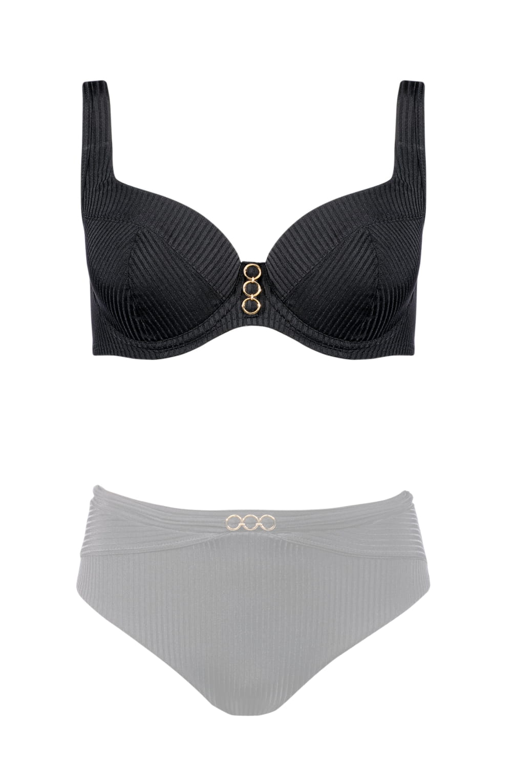 Luxury Swimwear FG04E Underwire Bikini Top Black