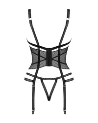Obsessive Lanelia Open Cups Shelf Corset and Crotchless Thong Set