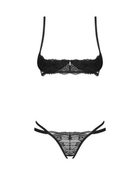 Obsessive Nutris Open Cups Shelf Bra Set Black