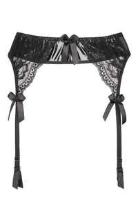 Axami Noir Glossy Garter Belt