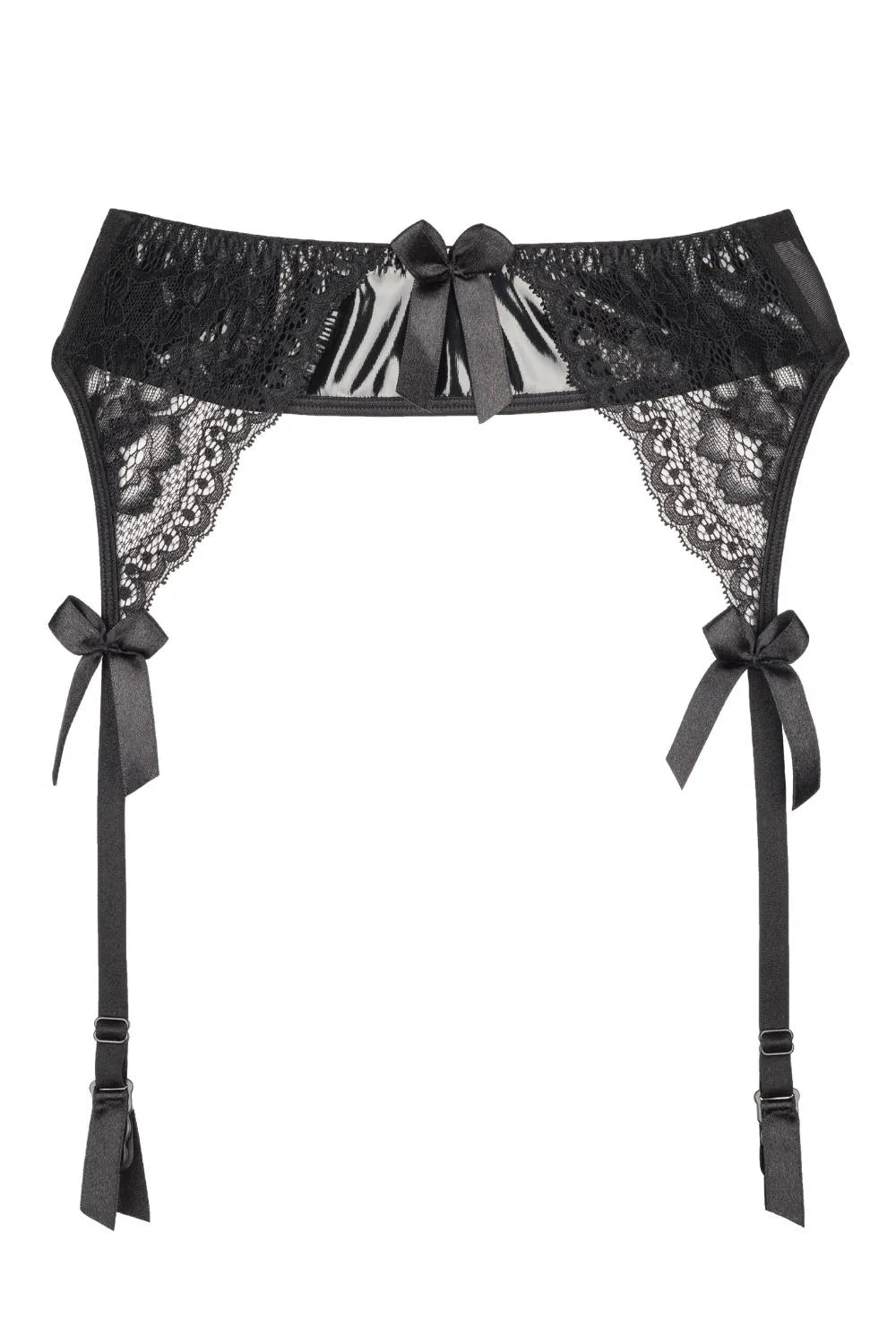 Axami Noir Glossy Garter Belt