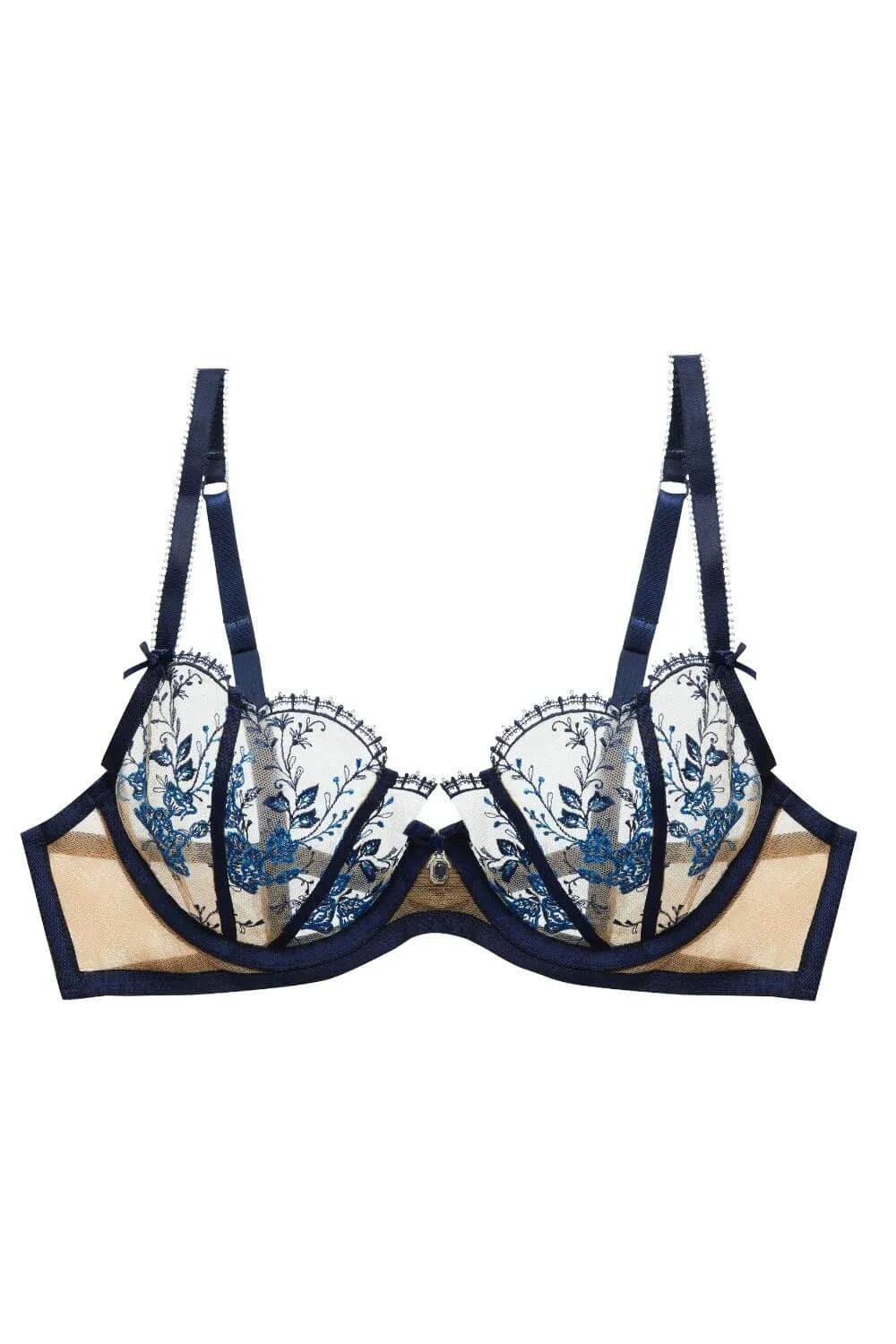Dita Von Teese Femmoiselle Sheer Mesh Unlined Bra Queen's Blue
