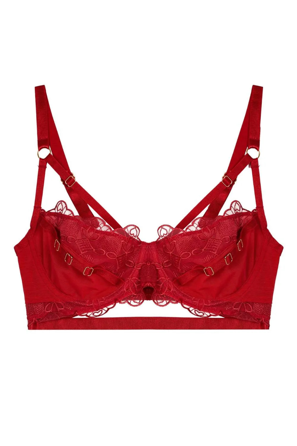 Wolf & Whistle Iris Slider Red Balcony Bra