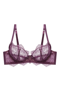 Dita Von Teese Lurex Lace Unlined Bra Amethyst