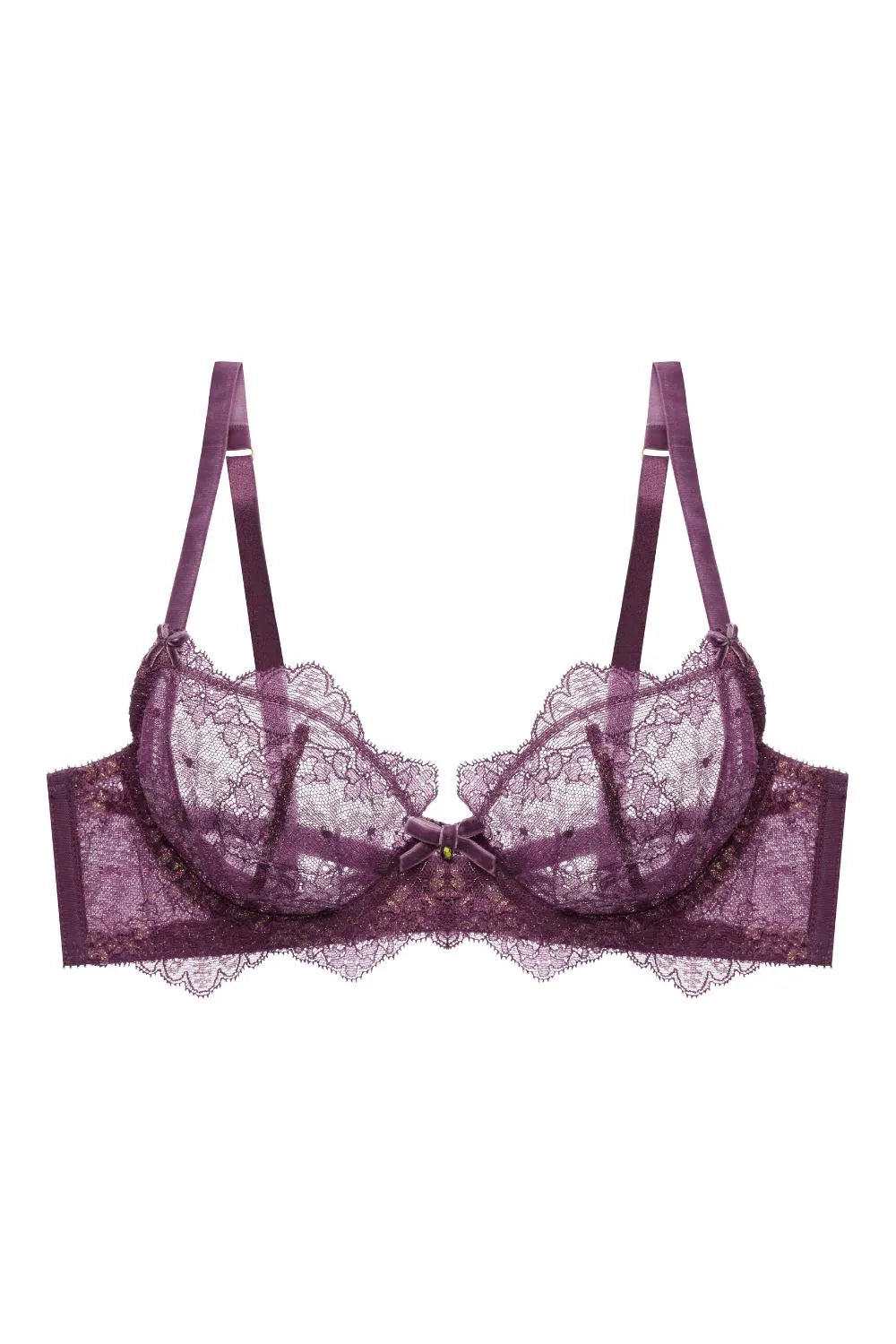 Dita Von Teese Lurex Lace Unlined Bra Amethyst